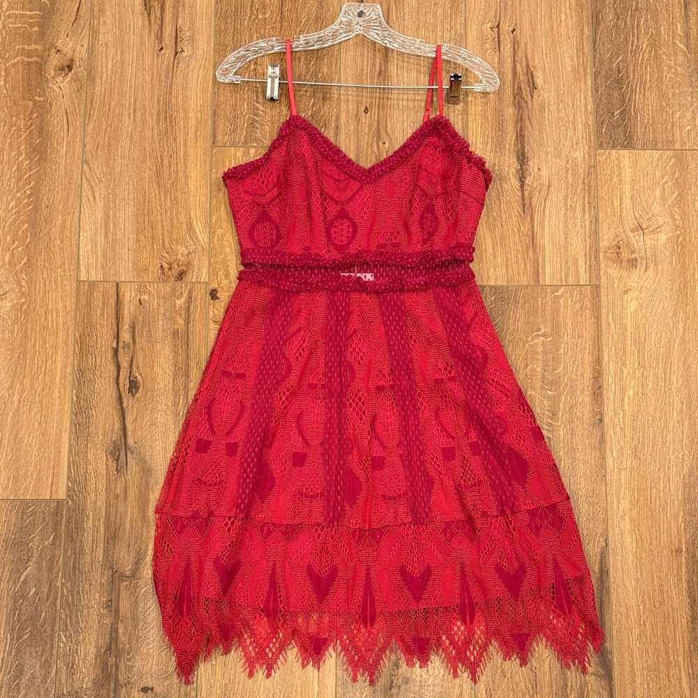 Foxiedox Hot Pink Lace Mini Dress